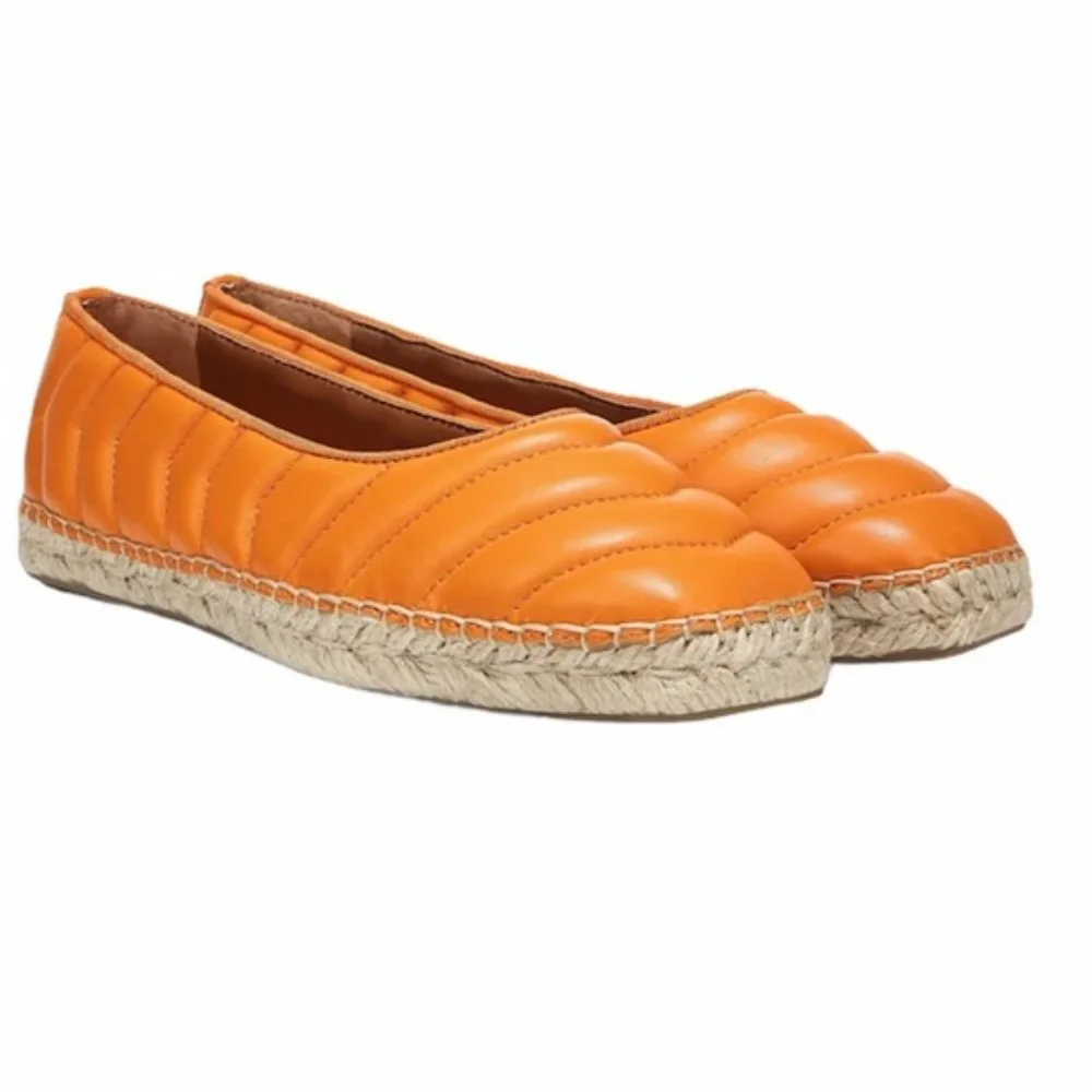 NEW Franco Sarto Kiya Slip On Espadrille Orange Quilted Comfort